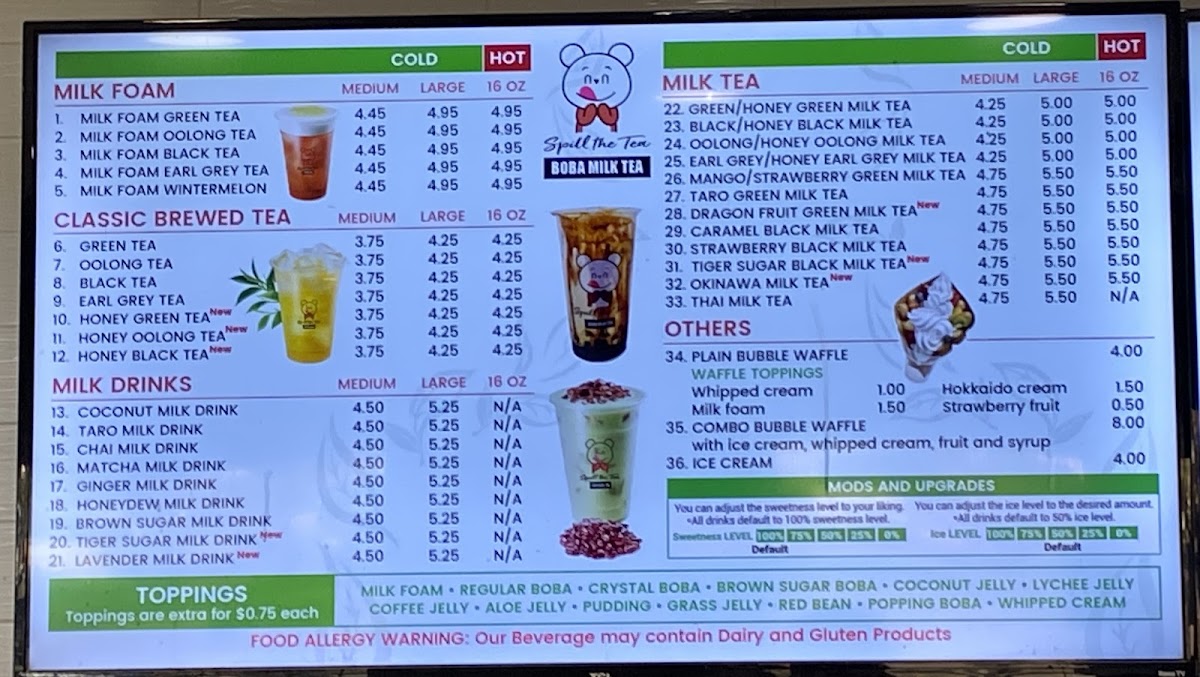 Spill the Tea Boba Menu - Image 2