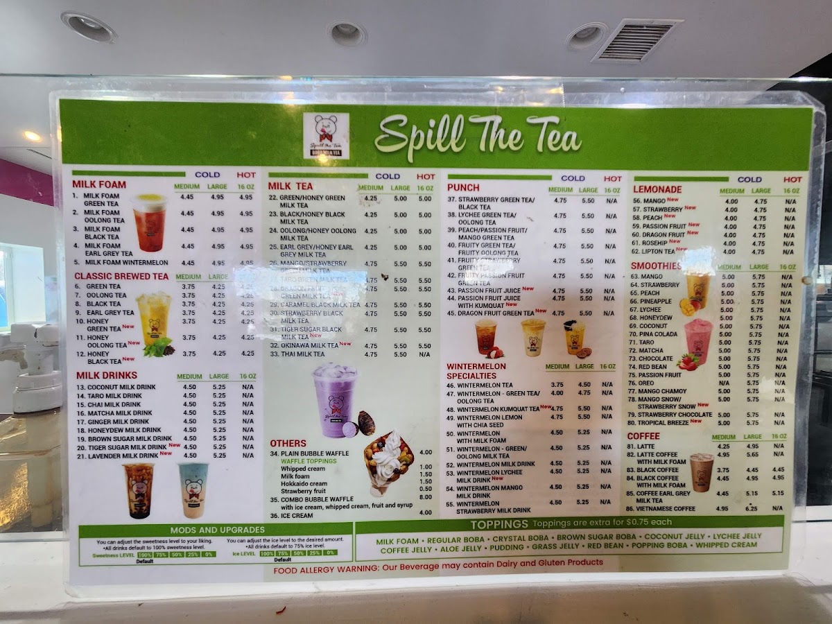Spill the Tea Boba Menu - Image 3
