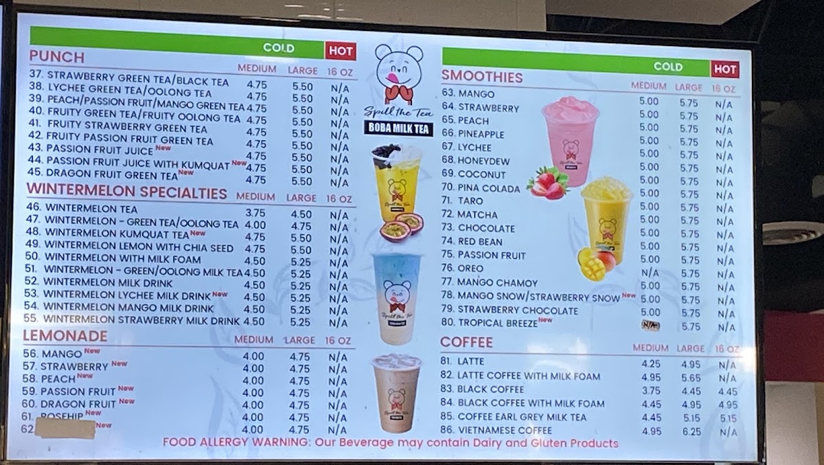 Spill the Tea Boba Menu - Image 4